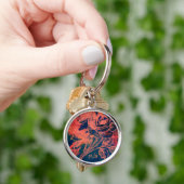 Abstracte rode roos kunst monogram sleutelhanger (Hand)