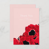 Abstracte rode rozen en papavers bedankkaart (Voorkant / Achterkant)