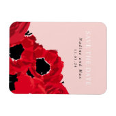Abstracte rode rozen en papavers magneet (Horizontaal)