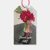 Abstracte rode rozen in vase cadeaulabel (Achterkant)
