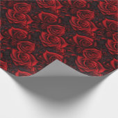 Abstracte rode rozen romantische Gothic Cadeaupapier (Hoek)