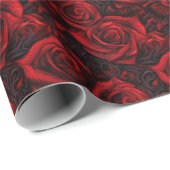 Abstracte rode rozen romantische Gothic Cadeaupapier (Rol Hoek)