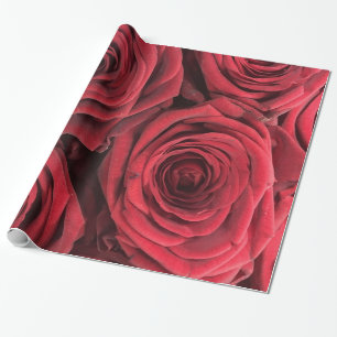 Abstracte rode rozen Tuin Elegant Floral Cadeaupapier
