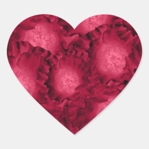 Abstracte rode rozenpapaver bloemen bloemen romant hart sticker