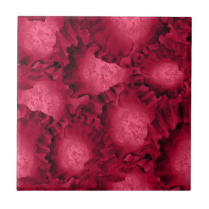 Abstracte rode rozenpapaver bloemen bloemen romant tegeltje