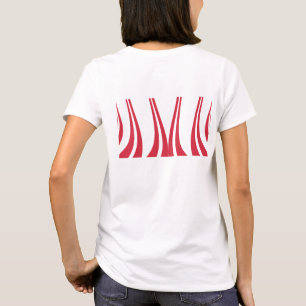 Abstracte rode snoepjes kromme gestreepte lijnen d t-shirt