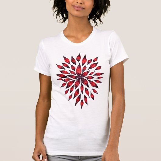 Abstracte rode ventilator droogtrekken t-shirt (Voorkant)
