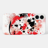 Abstracte rode witte en zwarte verfspatten Case-Mate iPhone case (Achterkant (horizontaal))