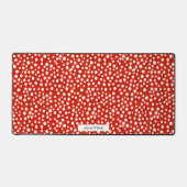 Abstracte Rode & Witte Waterverf Polka Dot Bureaumat (Voorkant)