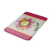 Abstracte rode zonnebloem badmat (Gekanteld)