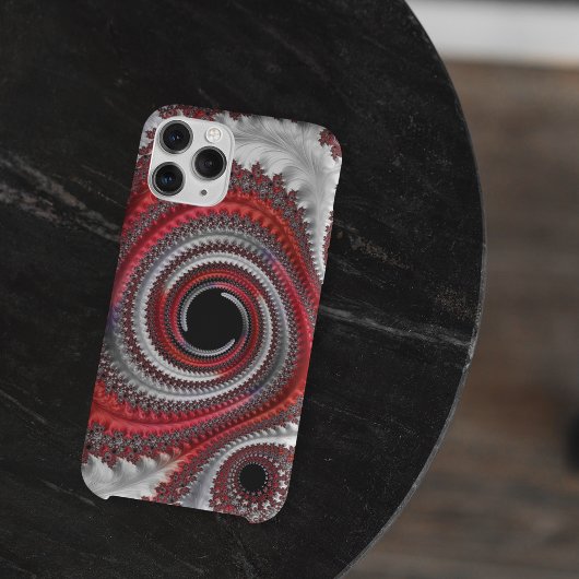 Abstracte rode zwarte gradiënt wervelfractal Case-Mate iPhone case