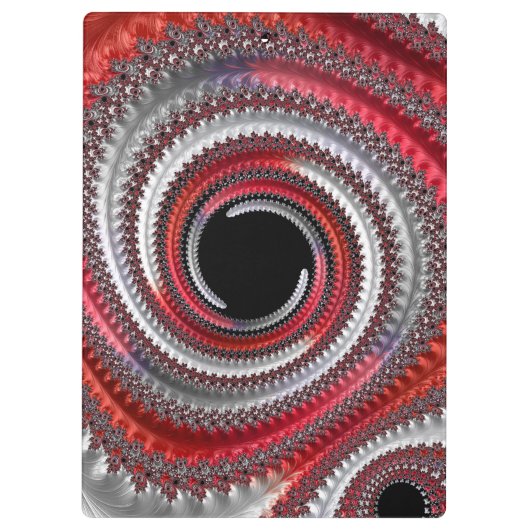 Abstracte rode zwarte gradiënt wervelfractal klembord (Achterkant)