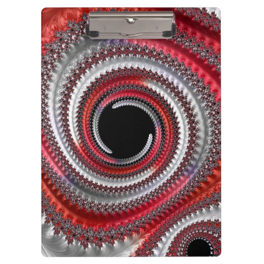 Abstracte rode zwarte gradiënt wervelfractal klembord (Voorkant)