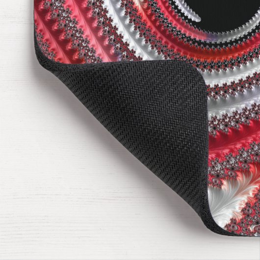 Abstracte rode zwarte gradiënt wervelfractal muismat (Hoek)