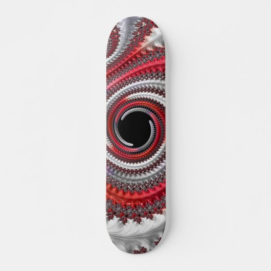 Abstracte rode zwarte gradiënt wervelfractal skateboard (Voorkant)