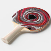 Abstracte rode zwarte gradiënt wervelfractal tafeltennisbatje (Voorkant Gekanteld)