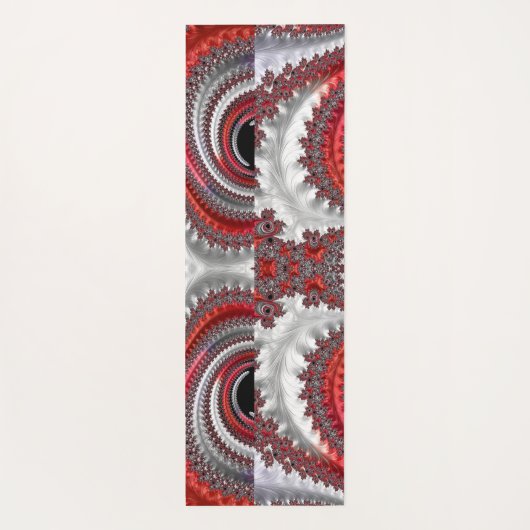 Abstracte rode zwarte gradiënt wervelfractal yogamat (Achterkant)