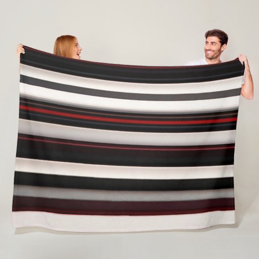 Abstracte rode zwarte lijnen Trendy Collectie Fleece Deken (In situ)