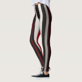 Abstracte rode zwarte lijnen Trendy Collectie Leggings (Links)