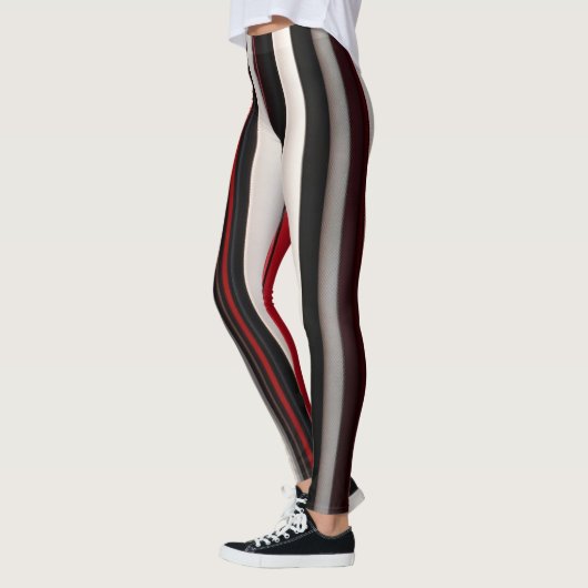 Abstracte rode zwarte lijnen Trendy Collectie Leggings (Links)