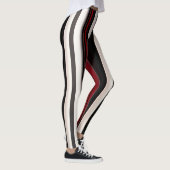 Abstracte rode zwarte lijnen Trendy Collectie Leggings (Rechts)
