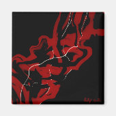 Abstracte rode zwarte witte verf magneet (Voorkant)