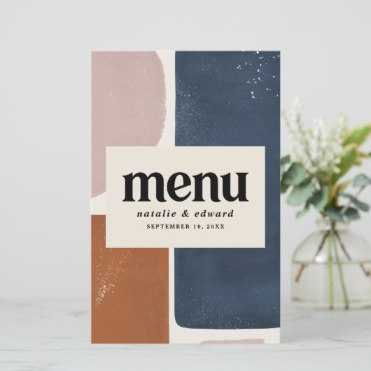 Abstracte roest, marine + roze moderne tijd (Staand voorkant)