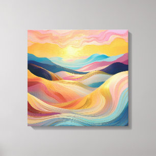 Abstracte Rolling Hills bij zonsondergang Canvas Afdruk