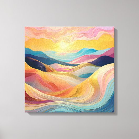 Abstracte Rolling Hills bij zonsondergang Canvas Afdruk (Voorkant)