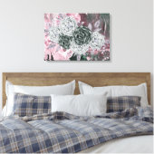Abstracte Romantische  Bloemenwandkunst Canvas Afdruk (Insitu (Slaapkamer))