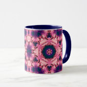 Abstracte rondcirkelvormen mandala kaleidoscope mok (Voorkant rechts)
