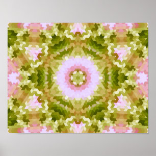 Abstracte rondcirkelvormen mandala kaleidoscope poster