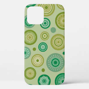 Abstracte ronde ornamenten naadloos patroon. iPhone 12 hoesje