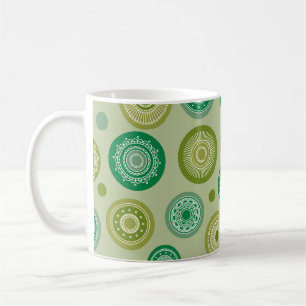 Abstracte ronde ornamenten naadloos patroon. koffiemok