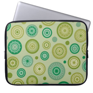 Abstracte ronde ornamenten naadloos  patroon. laptop sleeve