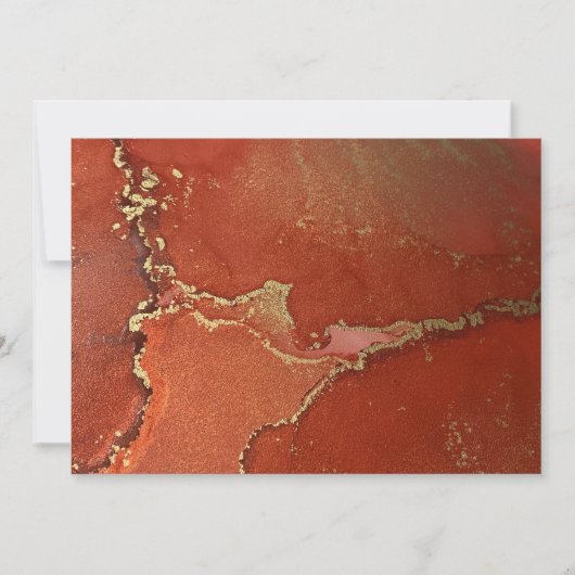 Abstracte rood- en goudalcoholinkt met zwarte inkt bedankkaart (Voorkant)