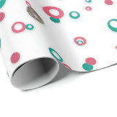 Abstracte rood-groene gouden cirkels moderne kerst cadeaupapier (Rol Hoek)