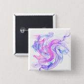 Abstracte rook op het water vierkante button 5,1 cm (Voorkant /achterkant)