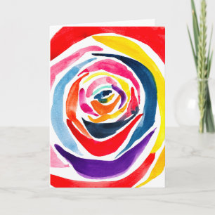 Abstracte roos waterverf pop kaart
