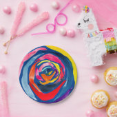 Abstracte roos waterverf pop papieren bordje (Feest)