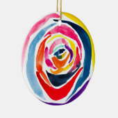 Abstracte roos waterverf popart keramisch ornament (Rechts)