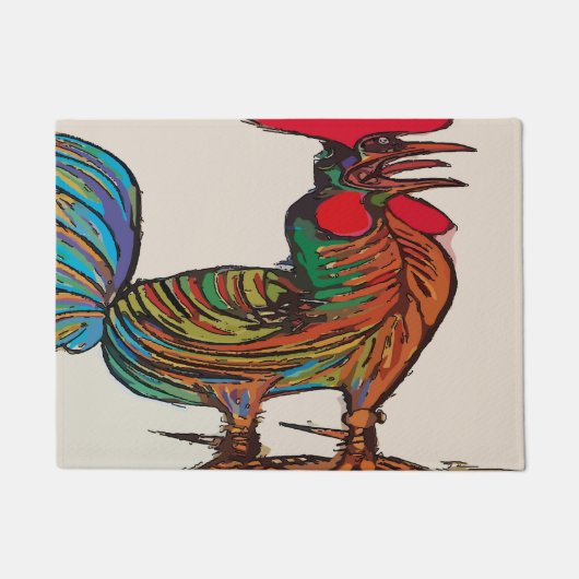 Abstracte Rooster Deurmat (Voorkant)