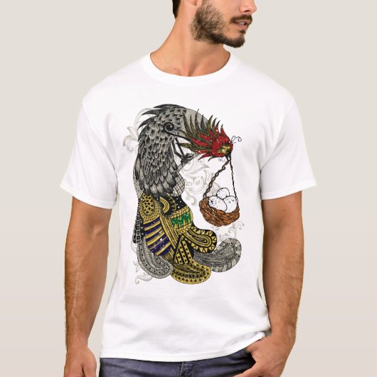 Abstracte rooster met eiermand t-shirt (Voorkant)