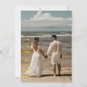 Abstracte Royal Navy Blue Gold Photo Arch Wedding Kaart (Achterkant)