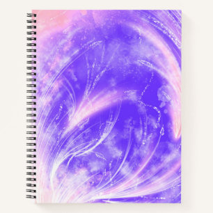 Abstracte Roze Blauwe Paardebloemen en vuurvliegje Notitieboek