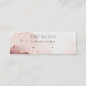 Abstracte Roze Blush Waterverf Oorbel Display Mini Visitekaartje (Voorkant)