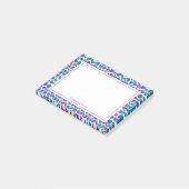 Abstracte roze en blauwe Boho-Stippen Post-it® Notes (Schuin)