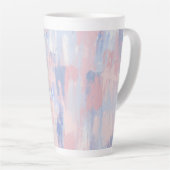 Abstracte Roze en Blauwe Verfstreken Latte Mok (Rechterhoek)