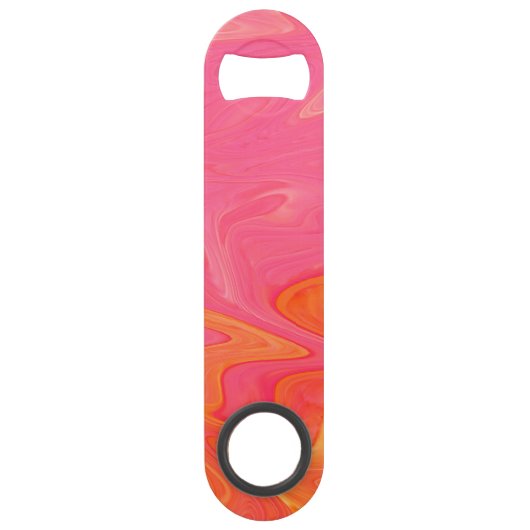 Abstracte roze en gele goudflesopening voor fles speed flessenopener (Voorkant)