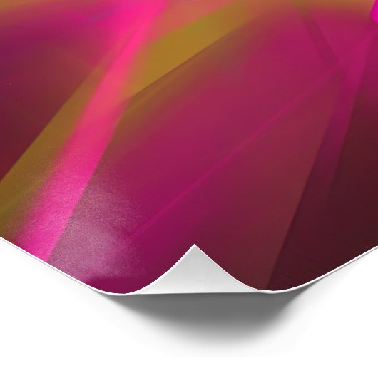 Abstracte roze en gele macrofractale bloemen perfect poster (Hoek)